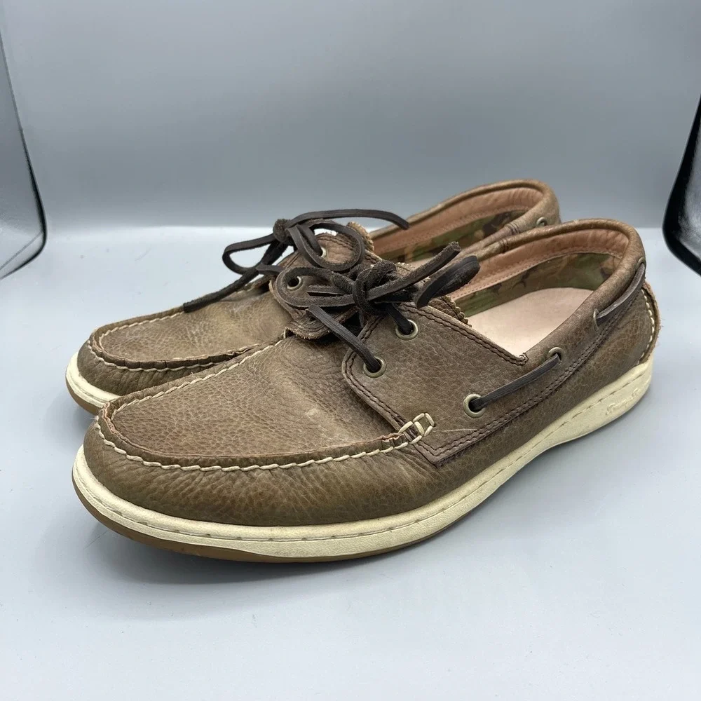 Tommy Bahama Arlington Boat Shoes Mens 11M Brown Lightweight Preppy TFM00185-421